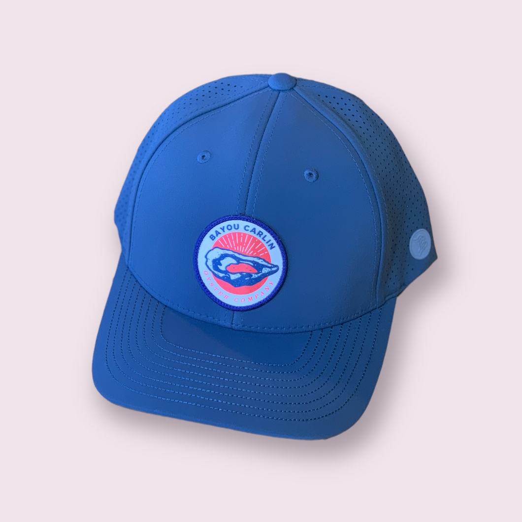 Branded Bills Elite Series Curved Performance Snapback Hat - Sublimated Logo Patch - Navy